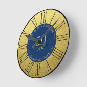 の結婚記念日/退職カスタム記念 ラウンド壁時計 (傾斜)