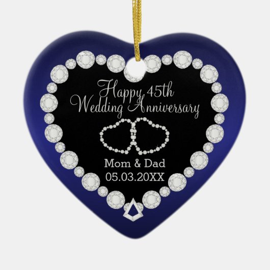 の結婚記念日 | Saphire Blue | DIY文字 セラミックオーナメント (正面)