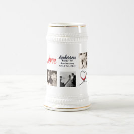 の結婚記念日PHOTOコラージギフト – モダン ビールジョッキ