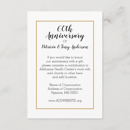 の結婚記念贈与と贈与 エンクロージャーカード (正面)