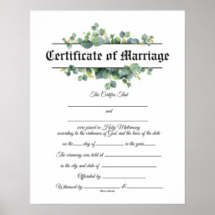 の結婚証明書ポスター ポスター