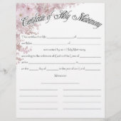 の結婚証明書 (正面)