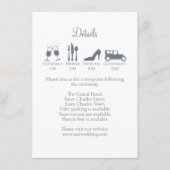 の結婚詳細がダスティ結婚ブルーのタイムライン エンクロージャーカード (正面)