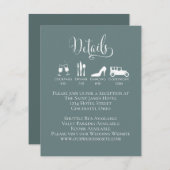 の結婚詳細とタイムラインの挿入（緑） エンクロージャーカード (正面/裏面)