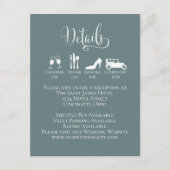 の結婚詳細とタイムラインの挿入（緑） エンクロージャーカード (正面)