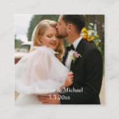 の結婚詳細とrsvp qrコード写真ミニマル エンクロージャーカード (裏面)