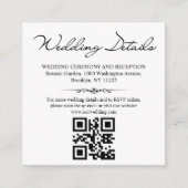 の結婚詳細とrsvp qrコード写真ミニマル エンクロージャーカード (正面)