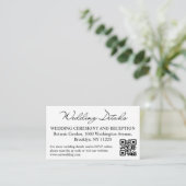 の結婚詳細とrsvp qrコード写真モダン エンクロージャーカード (スタンド正面)