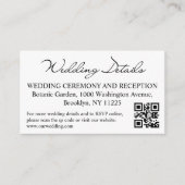 の結婚詳細とrsvp qrコード写真モダン エンクロージャーカード (正面)
