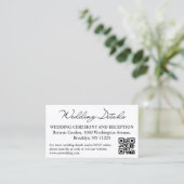 の結婚詳細とrsvp qrコード写真モダン エンクロージャーカード (スタンド正面)