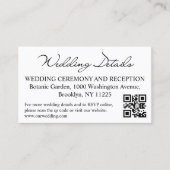 の結婚詳細とrsvp qrコード写真モダン エンクロージャーカード (正面)