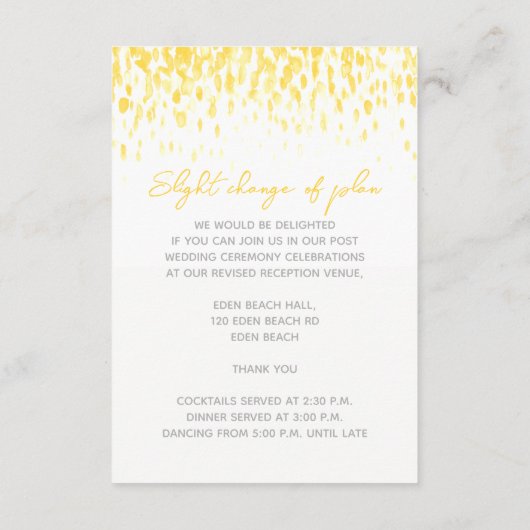 の結婚詳細イエローカスケードアートエンクロージャカード エンクロージャーカード (裏面)