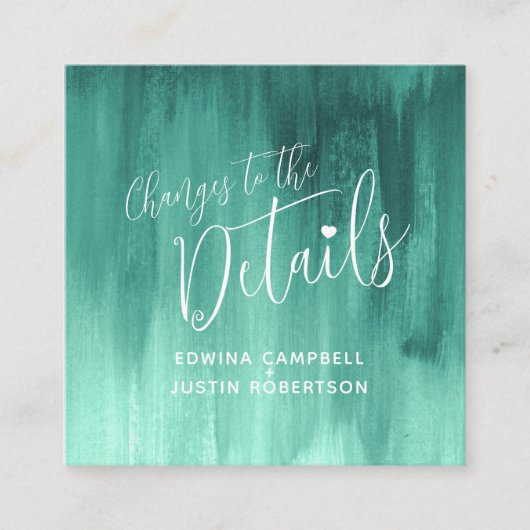 の結婚詳細エメラルドグリーンアートのカード変更 エンクロージャーカード (正面)