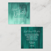 の結婚詳細エメラルドグリーンアートのカード変更 エンクロージャーカード (正面/裏面)