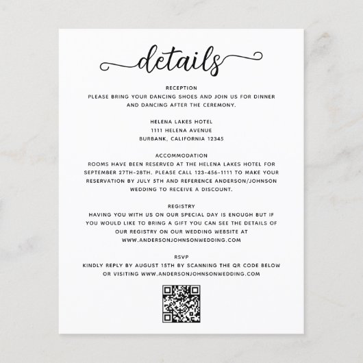 の結婚詳細エンクロージャカード (正面)