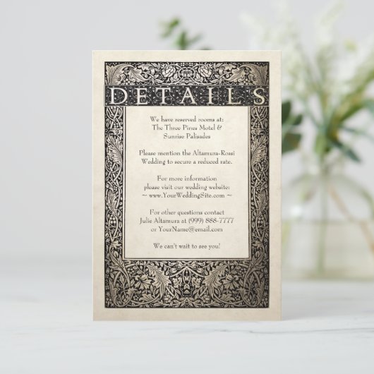 の結婚詳細カード | シャンパンアイビーコレクション エンクロージャーカード (スタンド正面)