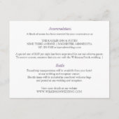 の結婚詳細カード |ブラシのラベンダー エンクロージャーカード (裏面)