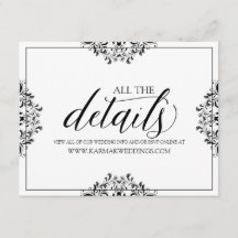 の結婚詳細カード/情報カード | ナディネ（黒）