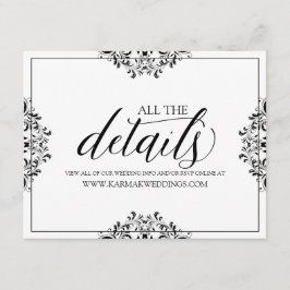 の結婚詳細カード/情報カード | ナディネ（黒） エンクロージャーカード