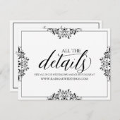 の結婚詳細カード/情報カード | ナディネ（黒） エンクロージャーカード (正面/裏面)