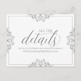 の結婚詳細カード/情報カード |ナディーン（グレー） エンクロージャーカード