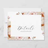 の結婚詳細カード(牡丹とバラ) 出欠カード (裏面)