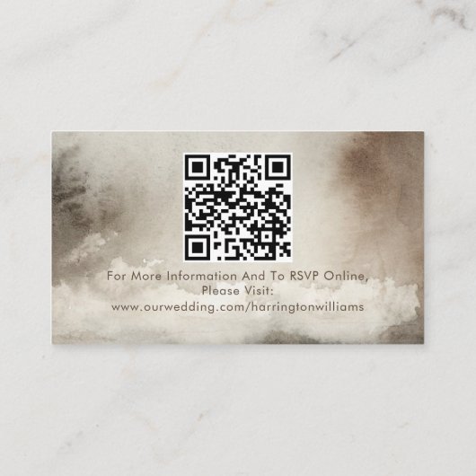 の結婚詳細カードEthereal水の色ニュートラル エンクロージャーカード (裏面)