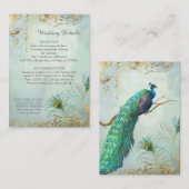 の結婚詳細クジャクの羽が小エレガントさい 名刺 (正面/裏面)