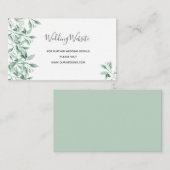の結婚詳細グリーンホワイト植物体 エンクロージャーカード (正面/裏面)