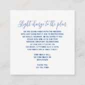 の結婚詳細サファイアブルーのアートがカードを変更 エンクロージャーカード (裏面)