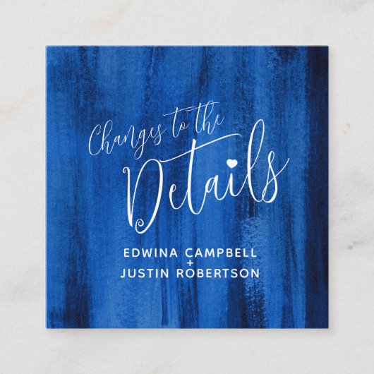 の結婚詳細サファイアブルーのアートがカードを変更 エンクロージャーカード (正面)