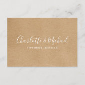 の結婚詳細シグネチャースクリプト素朴Kraft エンクロージャーカード (裏面)