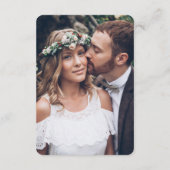 の結婚詳細シンプルスクリプトと写真 エンクロージャーカード (裏面)