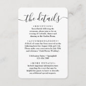 の結婚詳細シンプルスクリプトと写真 エンクロージャーカード (正面)