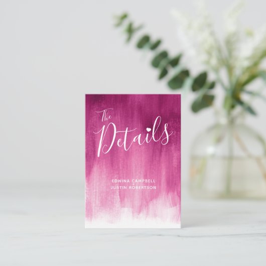 の結婚詳細ダークピンクレッドアートエンクロージャカード エンクロージャーカード (スタンド正面)