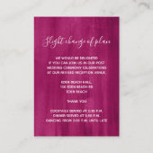 の結婚詳細ダークピンクレッドアートエンクロージャカード エンクロージャーカード (裏面)