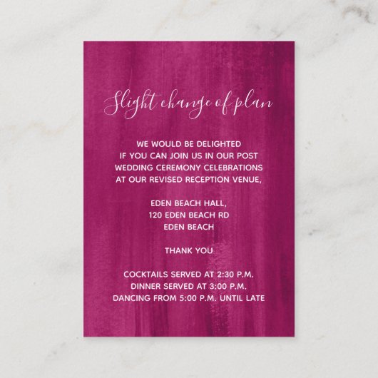 の結婚詳細ダークピンクレッドアートエンクロージャカード エンクロージャーカード (裏面)