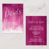 の結婚詳細ダークピンクレッドアートエンクロージャカード エンクロージャーカード (正面/裏面)