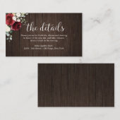 の結婚詳細バー素朴グンディフローラ エンクロージャーカード (正面/裏面)