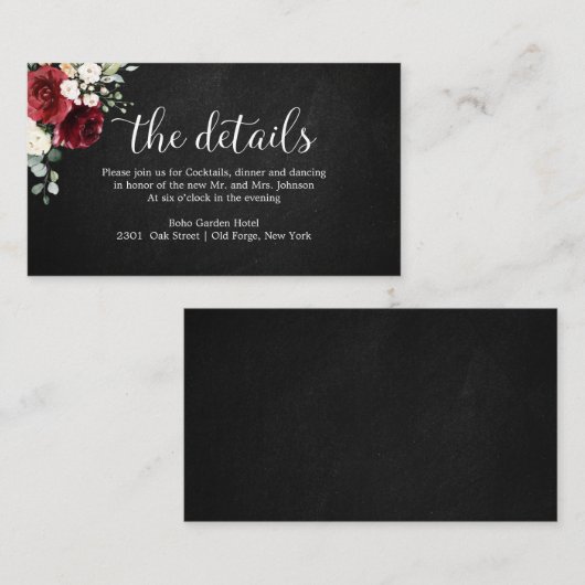 の結婚詳細バ素朴ルグンディフローラエンクロージャC エンクロージャーカード (正面/裏面)