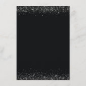 の結婚詳細ブラックデザインとグリッター詳細 エンクロージャーカード (裏面)