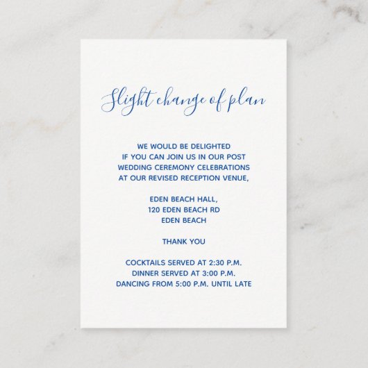 の結婚詳細ブルーサファイアアートエンクロージャカード エンクロージャーカード (裏面)