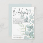 の結婚詳細ブルーユーカリ文字 エンクロージャーカード (正面/裏面)
