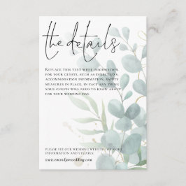 の結婚詳細ブルーユーカリ文字 エンクロージャーカード