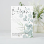 の結婚詳細ブルーユーカリ文字 エンクロージャーカード (スタンド正面)