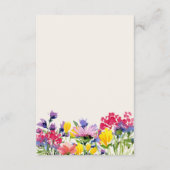 の結婚詳細ボホウォーター色ワイルドフラワーフローラ エンクロージャーカード (裏面)