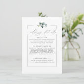 の結婚詳細ユーカリ緑のカモダンード エンクロージャーカード (スタンド正面)
