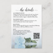 の結婚詳細ライトダスティブルーバラQRコード エンクロージャーカード (正面)