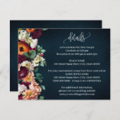 の結婚詳細ワインネイビーBurgundyエンクロージャカード エンクロージャーカード (正面/裏面)