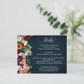 の結婚詳細ワインネイビーBurgundyエンクロージャカード エンクロージャーカード (スタンド正面)